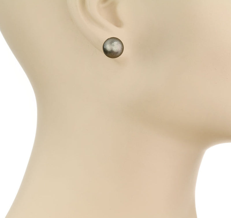Navajo Pearl Stud Earrings (Silver)  |  XLarge