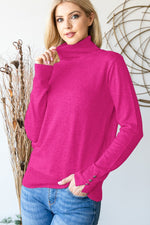 Rory Knit Long Sleeve Top  |  Magenta Pink