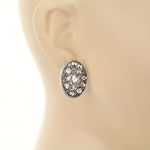 TL-55  Crystal Post Earrings  |  Silver Crystal