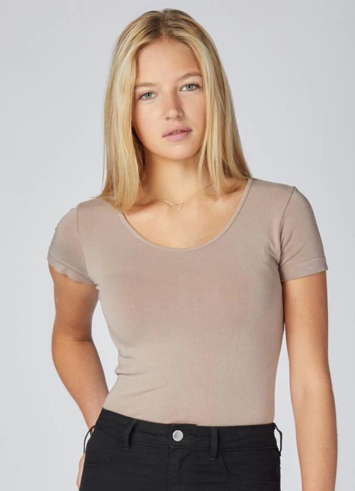 Bamboo Scoop Tshirt - Taupe