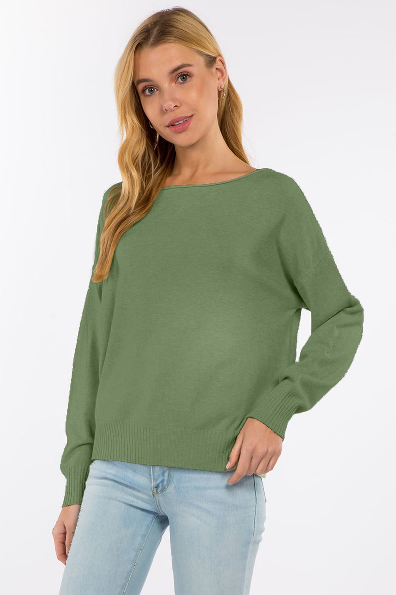Dreamers Soft Touch Reatta Pullover Sweater  |  Heather Olive