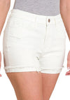 Summer Days White Distressed Shorts
