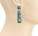TL- 70  Turquoise and Spiny Oyster Looking Earrings