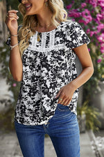Elise Black and White Floral Top